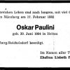 Paulini Oskar 1904-1982 Todesanzeige